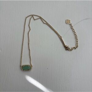 Kendra Scott Gold Necklace with Green Pendant